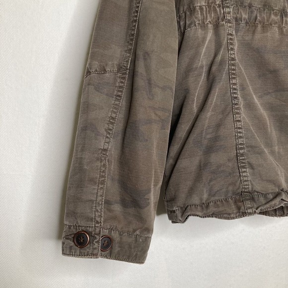 Lucky Brand Size Medium Jacket Camouflage Green Army Utility Field Full Zip - Picture 8 of 10
